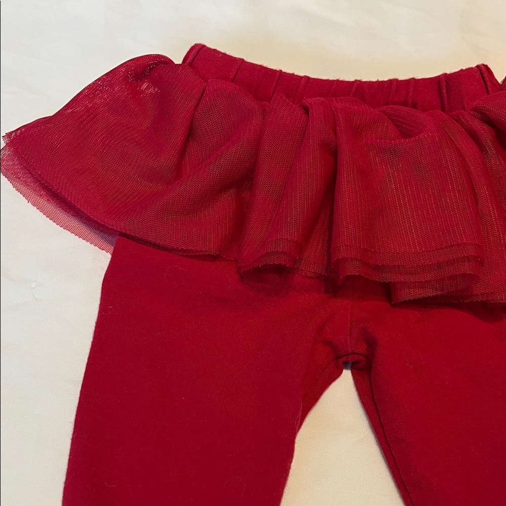 “Bundle 10/$13” Red Baby Leggings 0-3M with Tulle Skirt - Picture 3 of 6